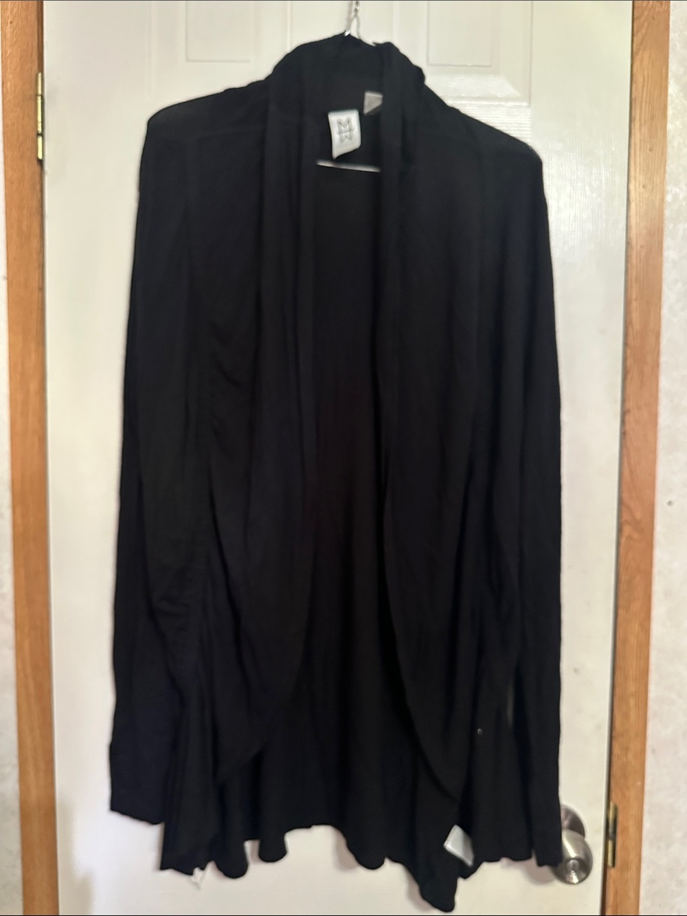 Black Women's Open Front Draped Cardigan Sweater